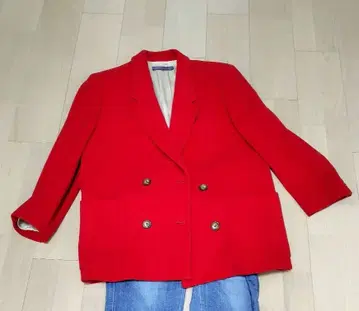 NEWYORKER 캐시미어 혼방 빨간색 더블 브레스트