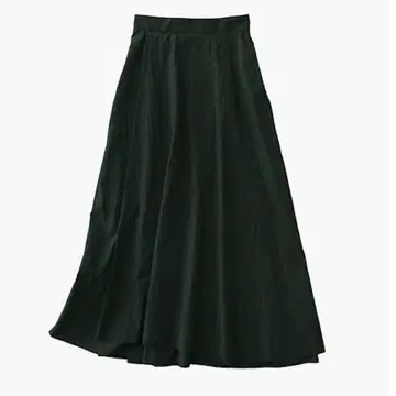 [ 미사용 ] ATON 나일론 턱 플레어 스커트