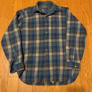 Pendleton 체크 무늬 플란넬 셔츠 L 70s 옴브레 체크 셔츠