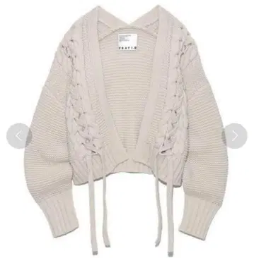 FRAY.ID 레이스업 케이블 가디건 아이보리