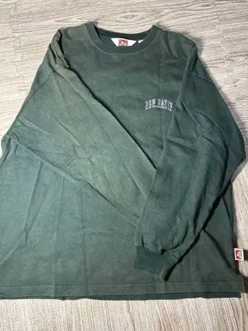 BEN DAVIS 다크 그린 긴팔 T셔츠 L