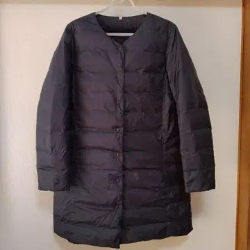 무인양품 경량 포켓터블 노카라 다운 코트