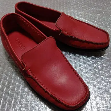 TREMP 이탈리아제 가죽 로퍼 빨간색 새상품급 사이즈 36