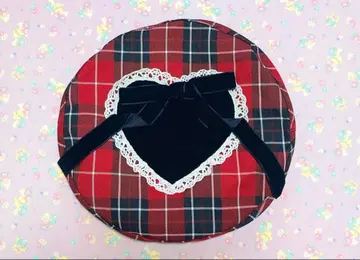 샬롯의 수요일 빨간색 체크 베레모