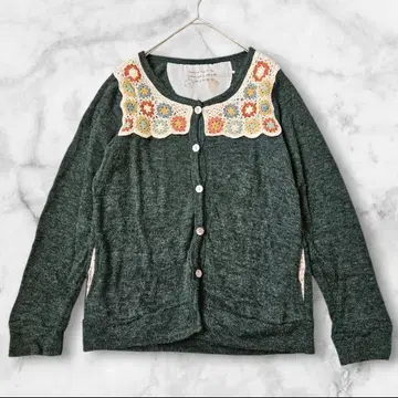 가디건 걸리시 모리걸 꽃 자수 뜨개질
