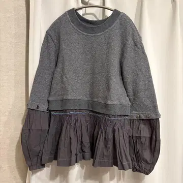 뮤베일 그레이 트레이닝복 36 맨투맨 상의 자수