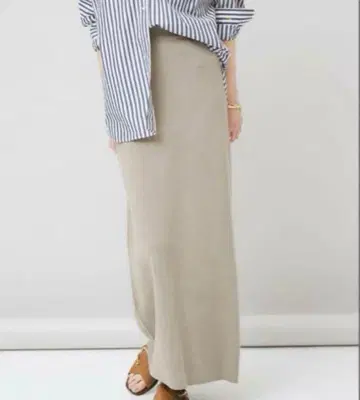 캘런솔로지 코튼 리브 니트 타이트 스커트