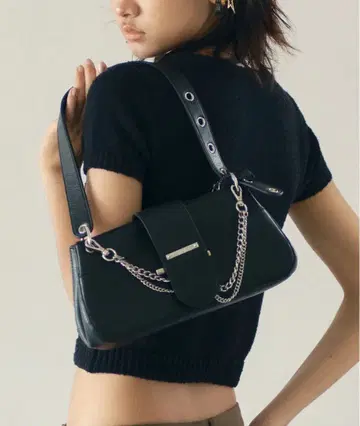 ACLENT 체인 링크 가죽 원 핸들 백