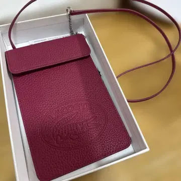 LACOSTE 숄더 미니백 크로코 크루 스마트폰 미니백 가죽
