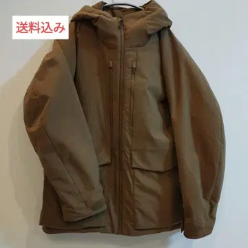 남성용 M 베이지 유니클로 하이브리드 다운 후드티