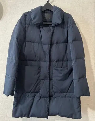 네이비 다운 자켓 스탠드 카라