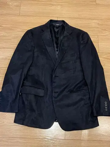 NEWYORKER 테일러드 자켓 L 다크 블루 광택감 있는 스웨이드풍