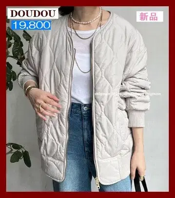 DOUDOU 퀼팅 자켓 베이지 새상품 택 포함