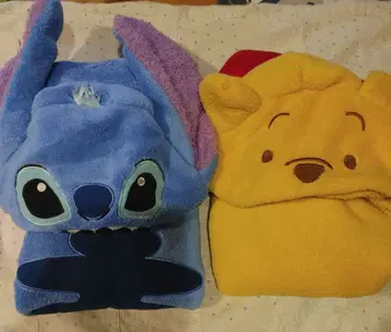 스티치 & 푸우 플리스 담요 따뜻한 판초