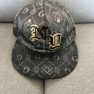 GG 패턴 NY 로고 캡