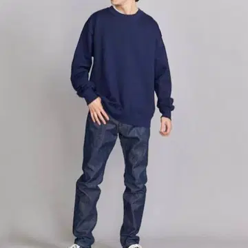 네이비 속기모 맨투맨