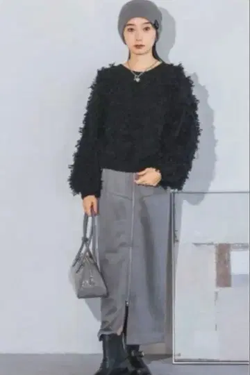 JEANASIS 라메 컷 자카드 숏 풀오버 미사용 택 포함