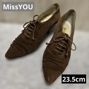 MissYOU 스웨이드 펌프스 23.5 브라운 일본제 슬림 레그