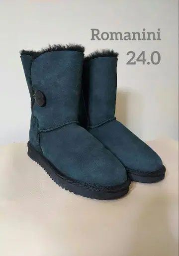 [ 1회 사용 ] ROMANINI 양가죽 어그 부츠 24cm 블랙