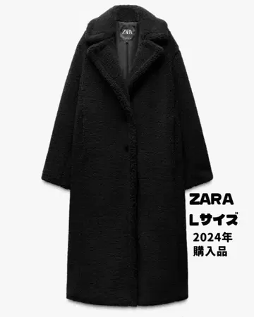 컨디션 최상 ZARA 롱 기장 보아 코트 L 블랙 테디베어 코트 완판템