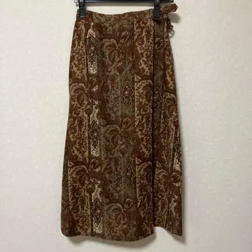 프린트 울 랩스커트 페이즐리풍