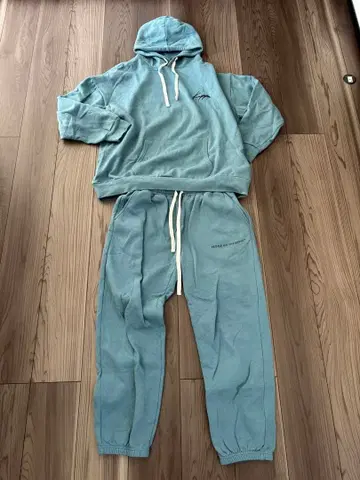 Kappa 후드 부착 맨투맨 세트 라이트 블루