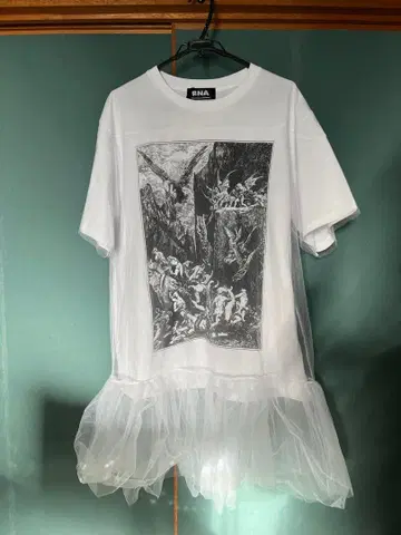 RNA 아트 프린트 튤 셔츠 원피스