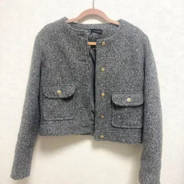 ZARA 그레이 노카라 자켓