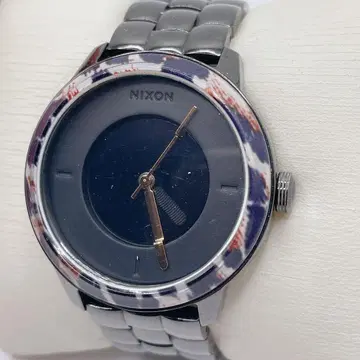 NIXON THE DIVVY 아날로그 손목시계 마블 패턴 방수 블랙