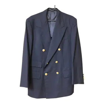 ALAN FLUSSER 더블 레스트 테일러드 자켓 골드 버튼 네이비