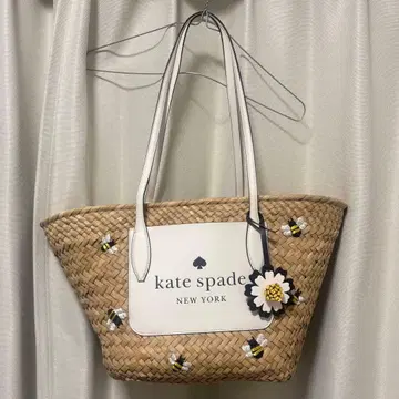 kate spade honey bee straw tote bag