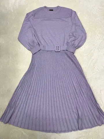 INDIVI 인디비 니트 플레어 원피스 라벤더 사이즈 13호