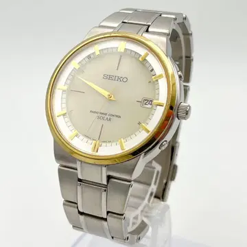 SEIKO 솔라 전파 손목시계 남성용 7B24-0AZ0 티타늄 골드