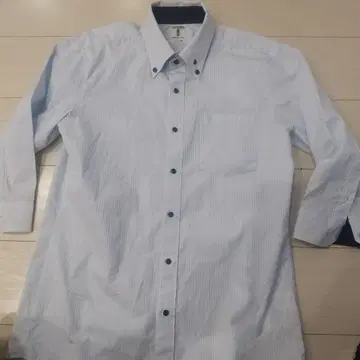 Doctor Belee 슬림핏 스카이블루 스트라이프 셔츠 XL 사이즈