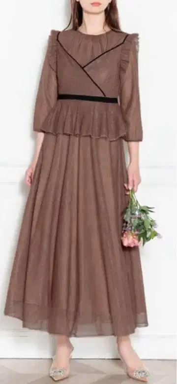 새상품급 LEJA 파티 드레스 브라운