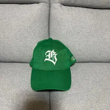 그린 컬러 야구 모자 자수 로고