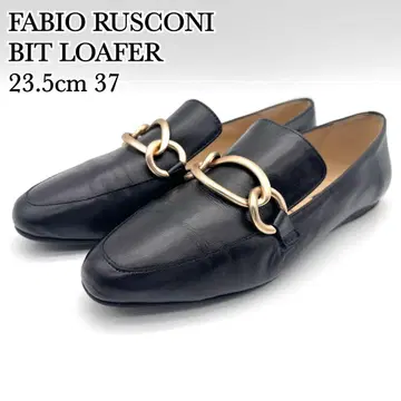 [ 새상품급 ] 파비오 루스코니 비트 로퍼 블랙 골드 빅 체인