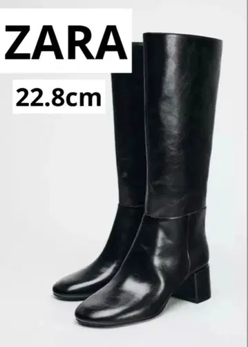 ZARA 스티치 블록 힐 부츠