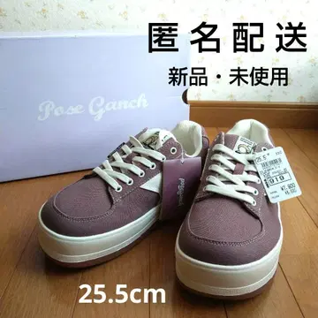 PoseGanch 스니커즈 25.5cm 캔버스 통굽 보라색 새상품 한국