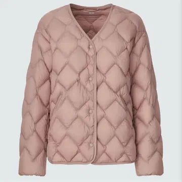 유니클로 울트라 라이트 다운 릴랙스 자켓 핑크 M 사이즈