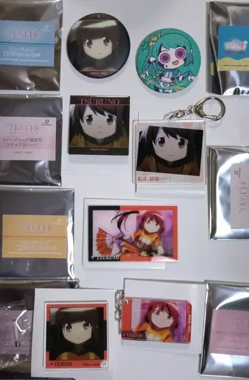 유이츠루노 캔뱃지 패널 아크릴 카드 키링 마기아 레코드 7점