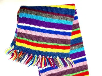 INVERALLAN 멀티 컬러 스트라이프 머플러