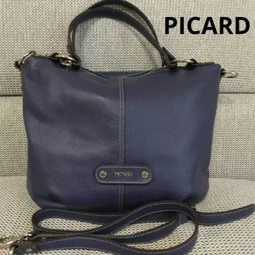 PICARD 네이비 가죽 핸드백 숄더백
