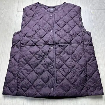 유니클로 WARM PADDED 퀼팅 베스트 S 보라색