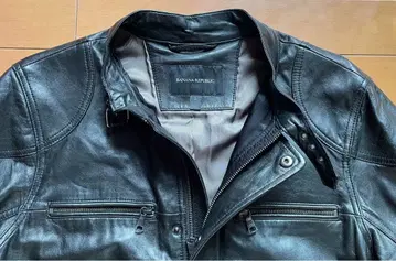 BANANA REPUBLIC 블랙 가죽 라이더 자켓