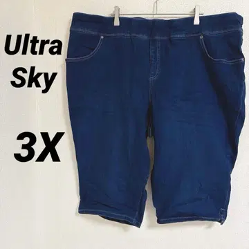 울트라 스카이 [ 3X ] 다크 블루 데님 숏팬츠 3X/24W