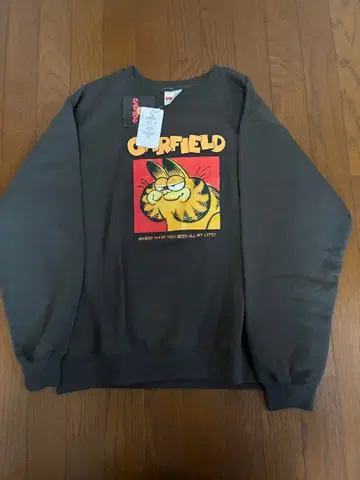 가필드 프린트 크루넥 맨투맨 XL