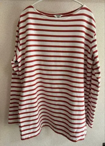 오라리 이에나 별주 롱 스트라이프 티셔츠 레드