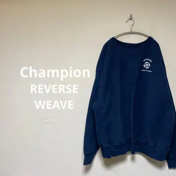 챔피언 리버스 위브 맨투맨 네이비 원포인트