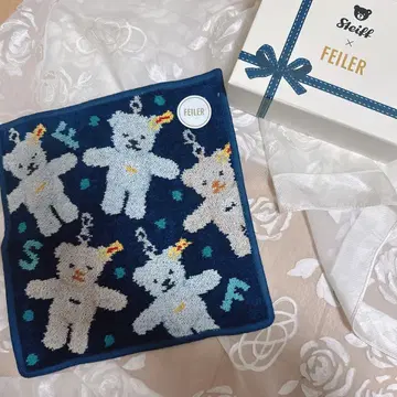 FEILER 페이러 슈타이프 손수건 네이비